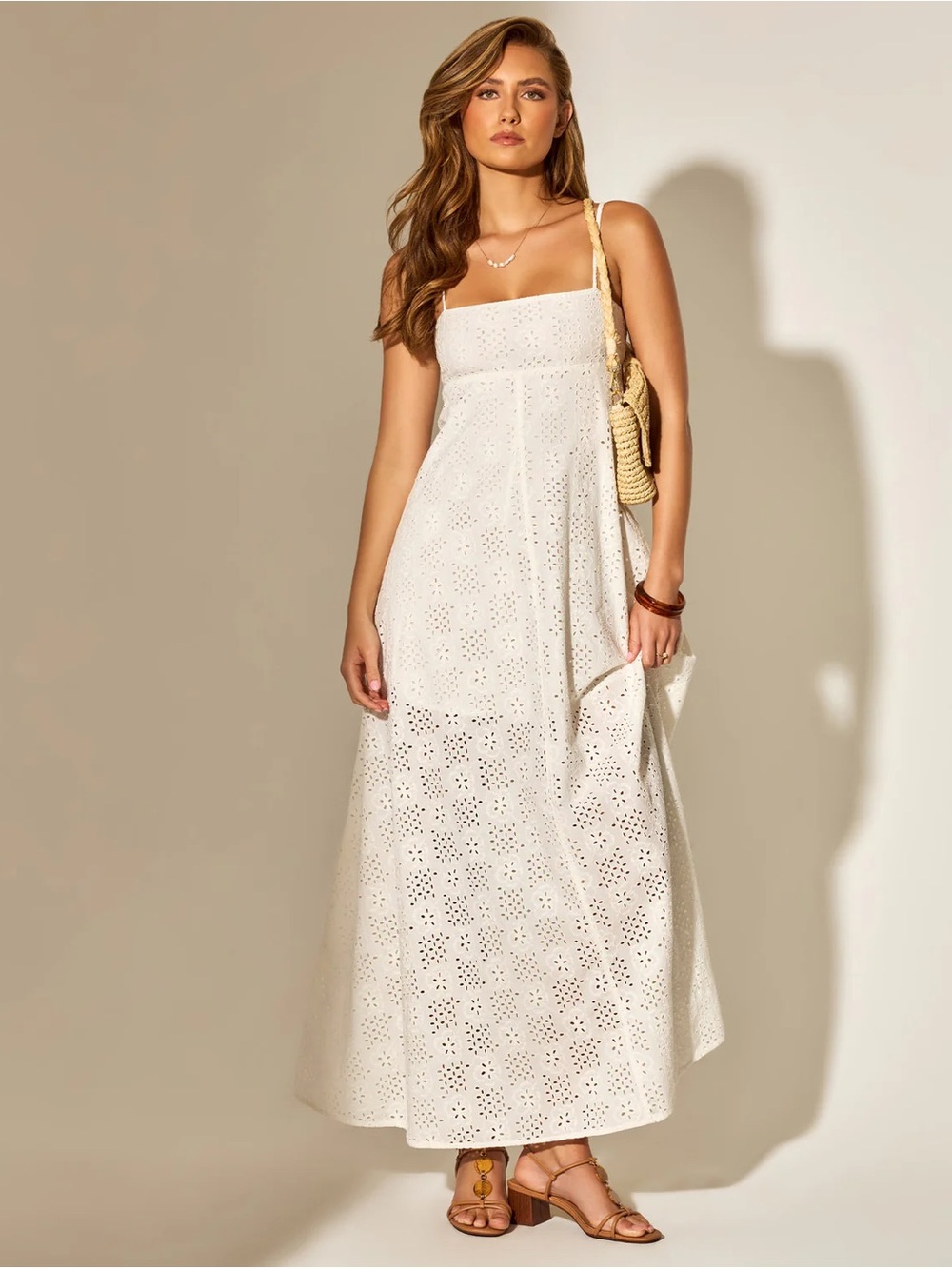 NWT L*Space Off-White Eyelet Maxi Dress (Sold Out Online!)